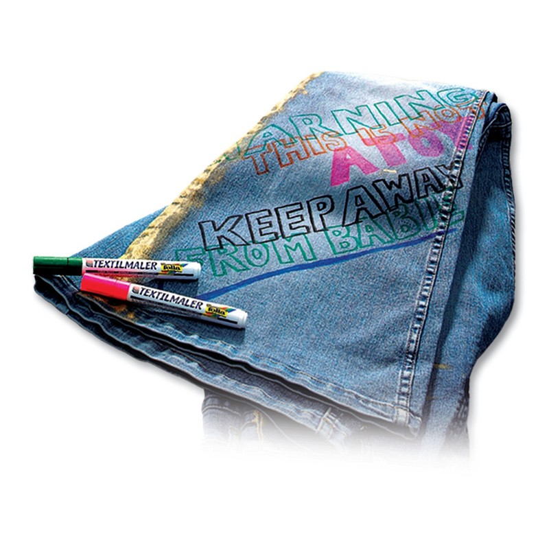 Folia Fabric Markers, 12 Pens (Pack of 12)