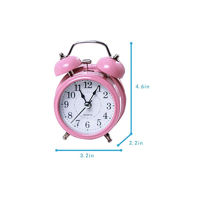 Danse Jupe 3" Twin Bell Loud Alarm Clock Round Backlight
