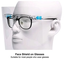 Reusable Face Shields with Glasses Frame. Anti-fog Reusable Face Shields with Glasses Frame Set for Men and Women 10 pack
