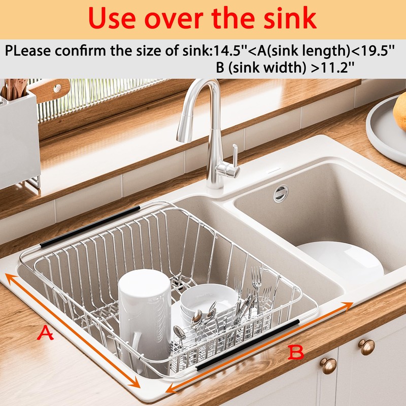 NiuYichee Stainless Steel Dish Drying Rack(15.2"L X 11"W X 5.3"H),