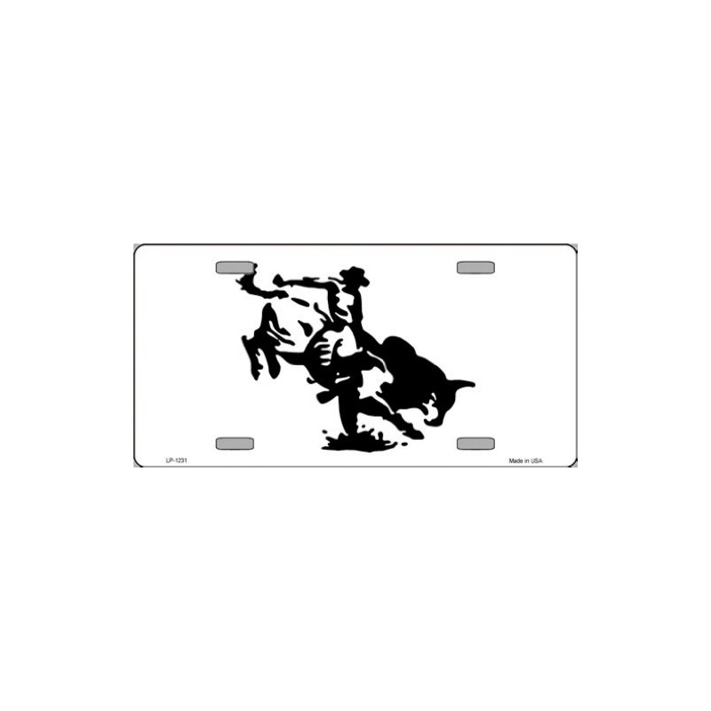 Bull Rider Metal License Plate