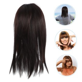 OHPHCALL Wiglet Hairpiece for Women Topper for Thinning Hair Comfortable Lightweight Extension Natural Deep Brown Color for Seamless Blending