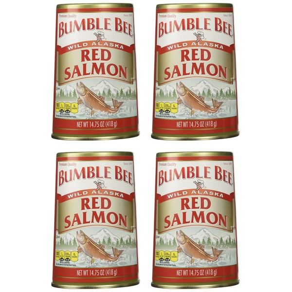 Bumble Bee Alaska Sockeye Red Salmon, 14.75-Ounce Cans (Pack of 4)