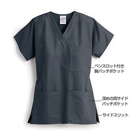 American Scrubs (S.C.R.U.B.S.) Z1004 3 Pocket Top Unisex XXS-L Medical Uniform Scrubs Scrubs Gowns Op Clothes, Pewter (PWT)