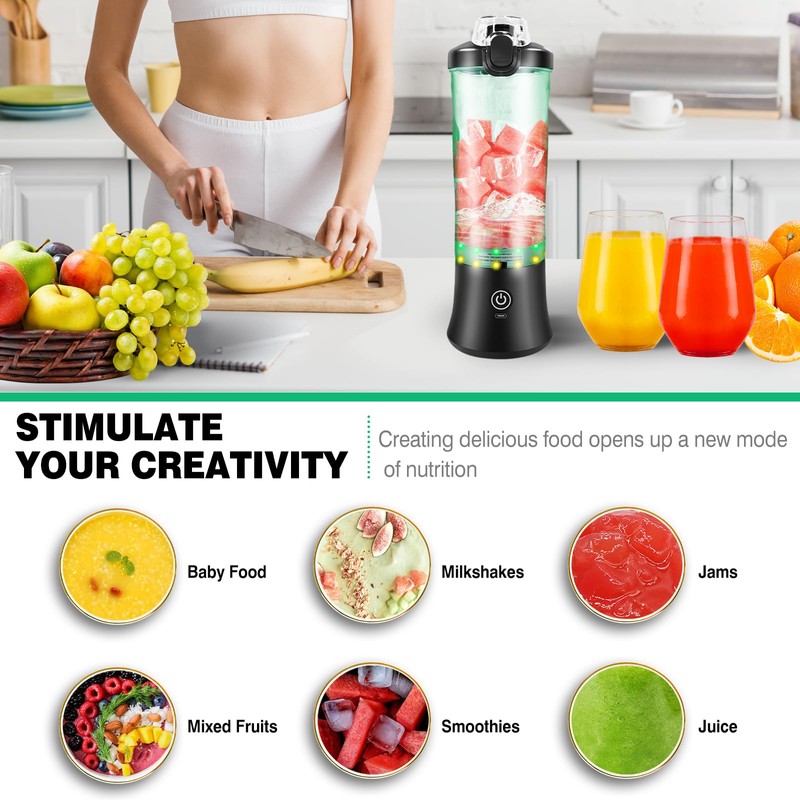 Personal Blender 6 Blades Portable Blender Mini Blender for Shakes