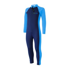 Kids Full Body Swimsuit Stinger Suit Long Sleeves UV Protection UPF50+ Navy Blue (8)
