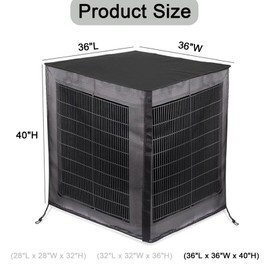 Air Conditioner Covers for Outside with 600D Detachable Breathable Waterproof Top, Winter AC Unit Covers Outdoor Against Cottonwood, Leaves, Snow (36"L x 36"W x 40"H)