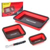 TOOLEAGUE 3Pcs Collapsible Magnetic Parts Tray Set with 15Lb Magnetic