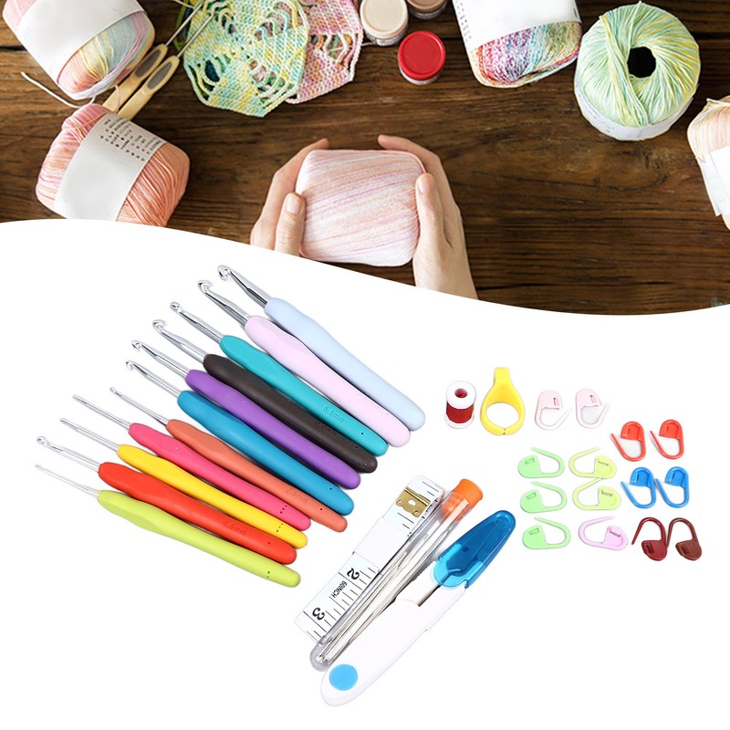 Crochet Hooks Set Multifunctional Handcrafted DIY Ergonomic Crochet Knitting Needles