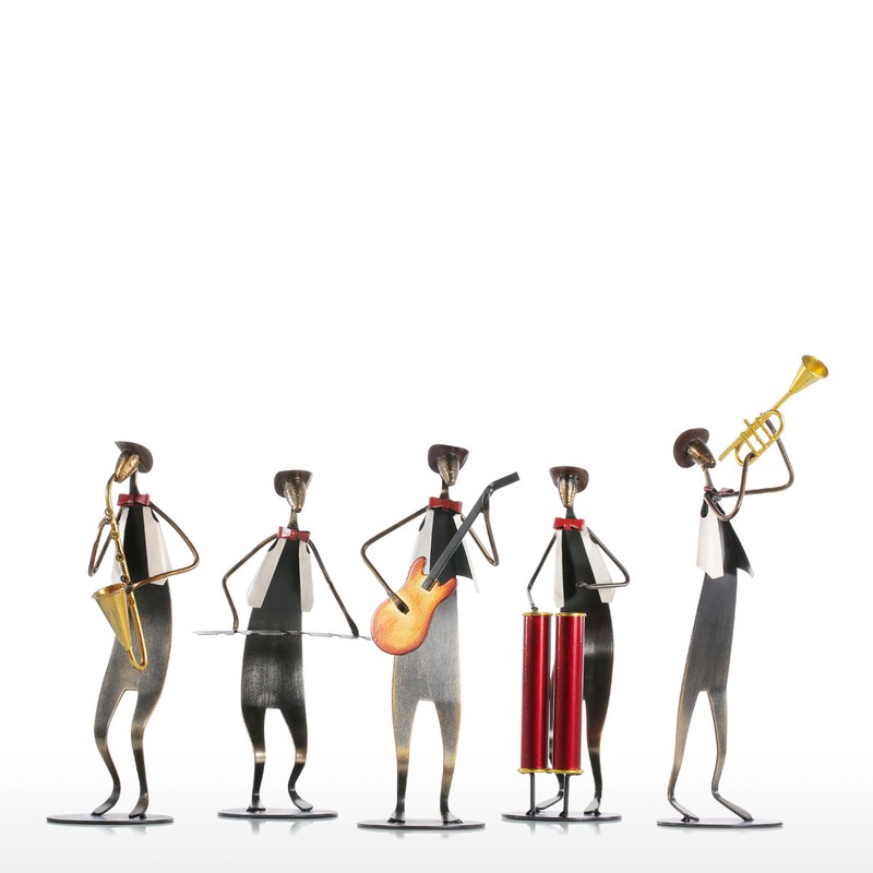 Cowboy Band / Piano Music Piano Playing Metal Iron Sculpture