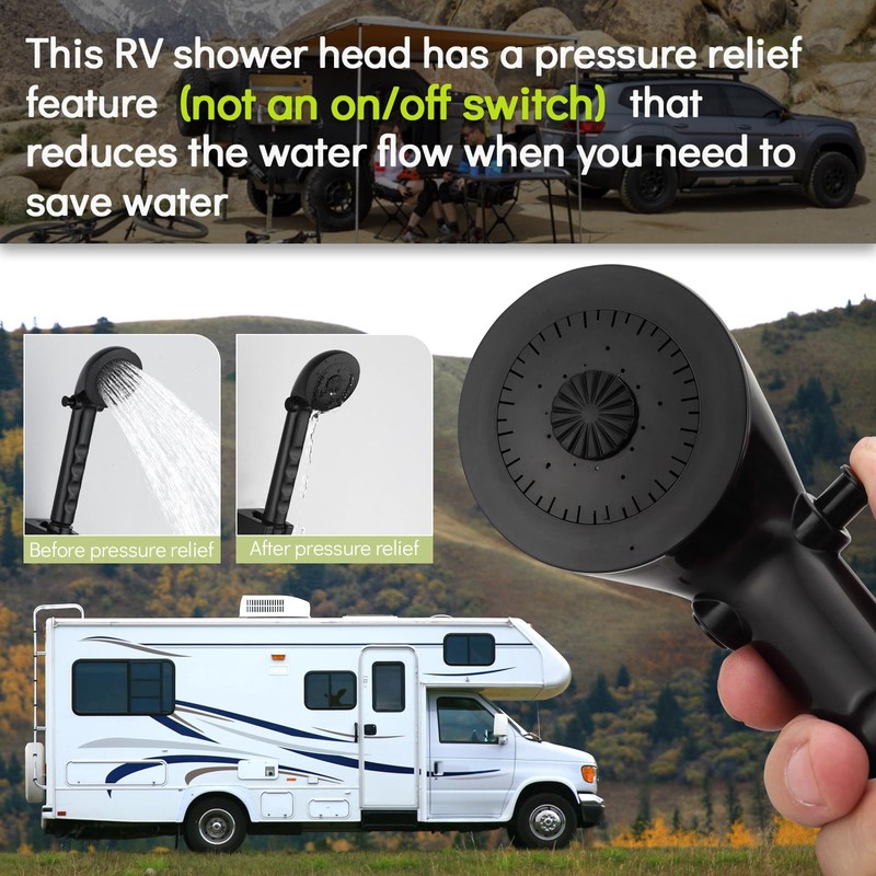 gcbcrit RV Shower Head with Hose, Outdoor Camper Handheld Shower