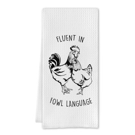 Cilrii Chicken Gift - Funny Farmhouse Chicken Dish Towels, Chicken Lovers Gifts, Decorative Chicken Hand Tea Towels for Kitchen Bathroom Decor, 16 X 24 Inches