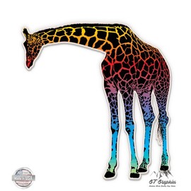 Colorful Giraffe - Vinyl Sticker Waterproof Decal