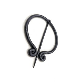 Medieval Brooch With Cloak Pin Twisted Round Ring Shape Hand forged Vikings Brooch from Medieval past Iron pin for cloak scarf Shawl Men & Women Unisex GIFT (1 pc)