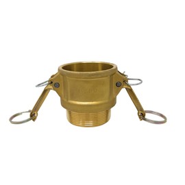 Gloxco Brass Type B Cam and Groove Fitting, 2" Female Camlock x 2" Male NPT (CAM-20-B-BR)