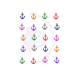 Simple Multi Color Anchor Waterslide/Water Transfer Nail Decals/Nail Art