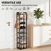 Wooden 8 Tiers Vertical Shoe Rack with Hooks