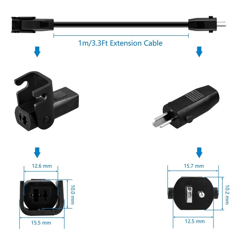 PGENDAR 3ft Extension 2-Pin Sofa Recliner DC Output Cable Power