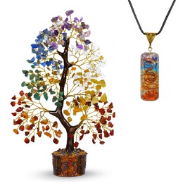 Crystals and Healing Stones, Chakra Tree of Life - Crystal Tree for Positive Energy - Seven Chakra Tree - 7 Chakra Tree, Money Tree, Feng Shui Decor, Chakra Stones, Premium Meditation Accessories