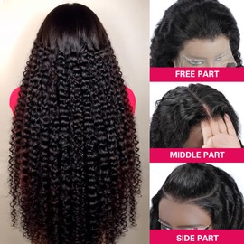 ZKSK 30 Inch Deep Wave Lace Front Wigs Human Hair 13x6 HD Lace Frontal Wigs Human Hair Pre Plucked with Baby Hair 180% Density Deep Curly Wigs for Black Women