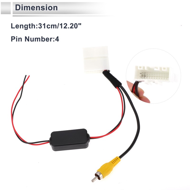 RATCHROLL Front Rear View Camera Adapter Wire Harness Cable 4