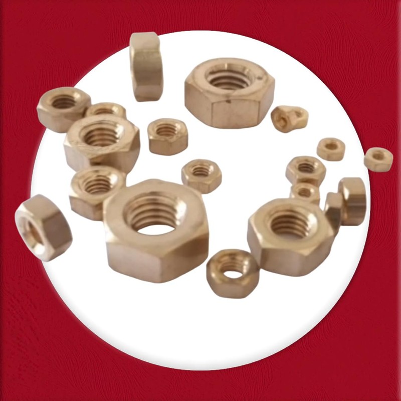 M8 Solid Brass Hex Nuts DIN934 (Pack of 10)