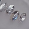 Chrome Object Handmade Nail Tip Silver Nail - Almond Short