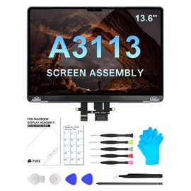 A3113 Replacement Screen for MacBook Air 13.6" 2024 (M3) EMC 8611 2560x1664 13.6 inches Full LCD Display Complete Assembly with Fix Kit (Starlight)