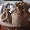 POSHNPRETTY Natural Burlap Pot Cover with Round Bottom and Drawstring