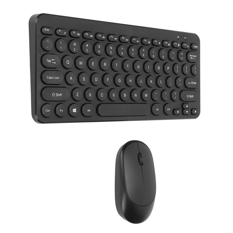Keyboard Mouse Combo 2.4G Wireless Round Keycaps Ergonomic Design Silent