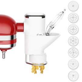Gourmet Pasta Press Attachment for Kitchenaid Stand Mixers,Pasta Press for Kitchenaid Mixer with 7 Interchangeable Pasta Plates,Pasta Extruder Attachment by InnoMoon