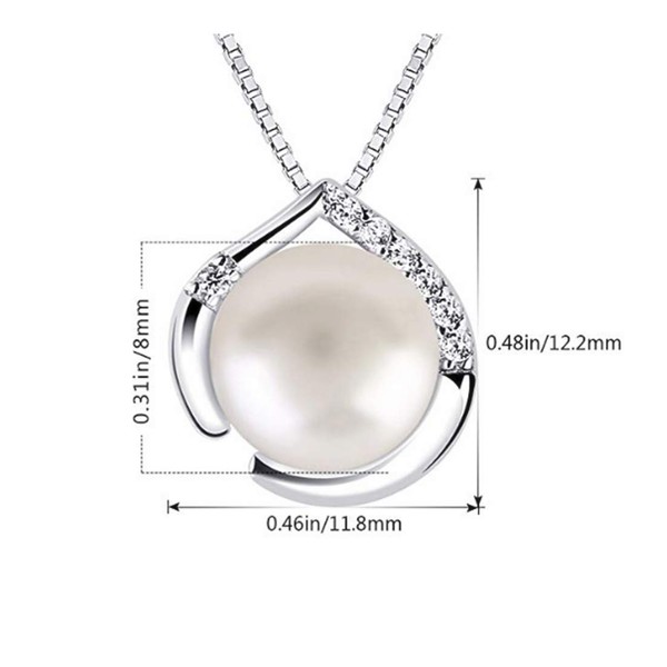Stayoung Perla Collar Mujer Plata de Ley 925 con para