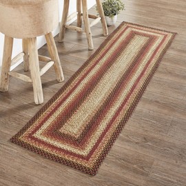 VHC Brands Ginger Spice Rug Hall Runner with PVC Pad, Jute Blend, Rectangle, Orange Red Tan, 22x72 inches