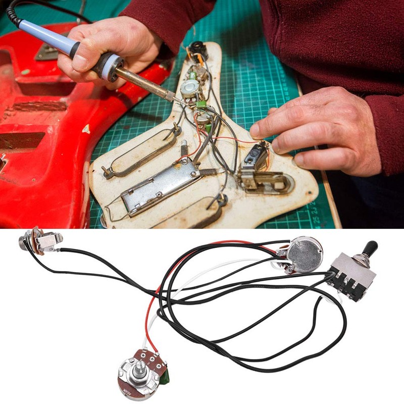 Guitar Wiring Harness, 3 Way Toggle Switch One Volume One