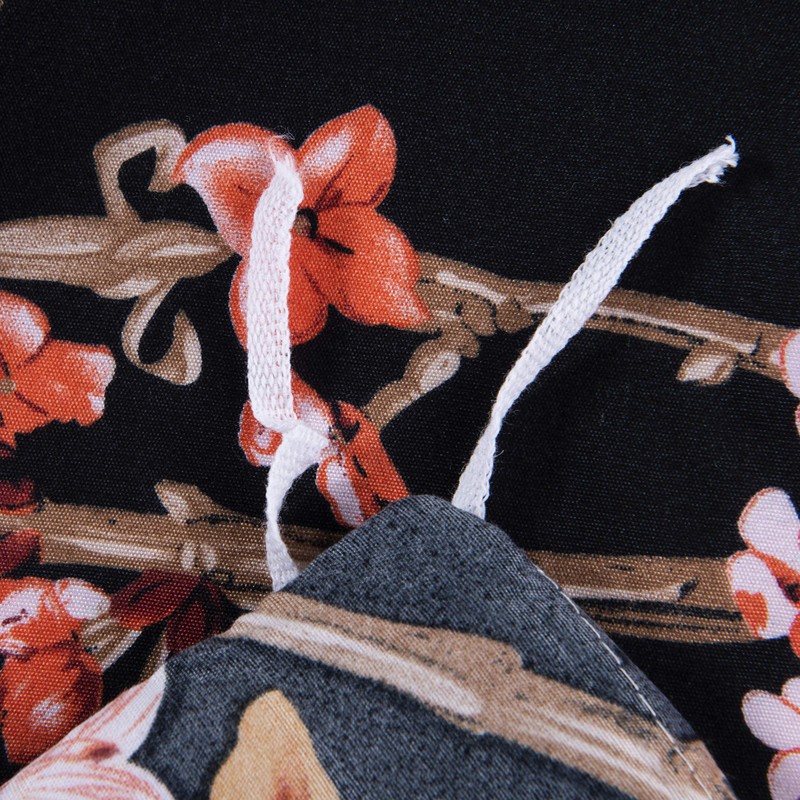 GETIANN Black Floral Duvet Cover Set Full/Queen Comforter Cover Set