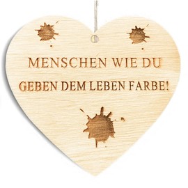 Family Heart People Like You Give the Life Colour! Decorative Sign Heart Sign Wooden Heart Sign 10 x 10 cm Gift for the Family Saying Gift Wooden Gift A Gift for the Family