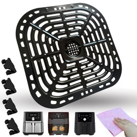 QLRGNE 6QT Air Fryer Grill Plate for Instants Pot Vortex Plus 6QT XL Air Fryers, Updated Air Fryer Rack Grill Pan Crisper Plate Tray Insert Grate Grid Shelf for 6QT Instants Air Fryer, Dishwasher Safe