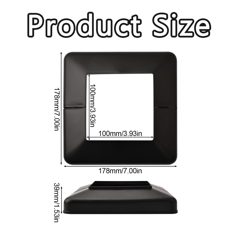 4 Pcs Post Skirt, Post Base Cover, 100x100 mm Plastic