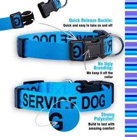 Native Pup Service Dog Collars (Small, Blue)