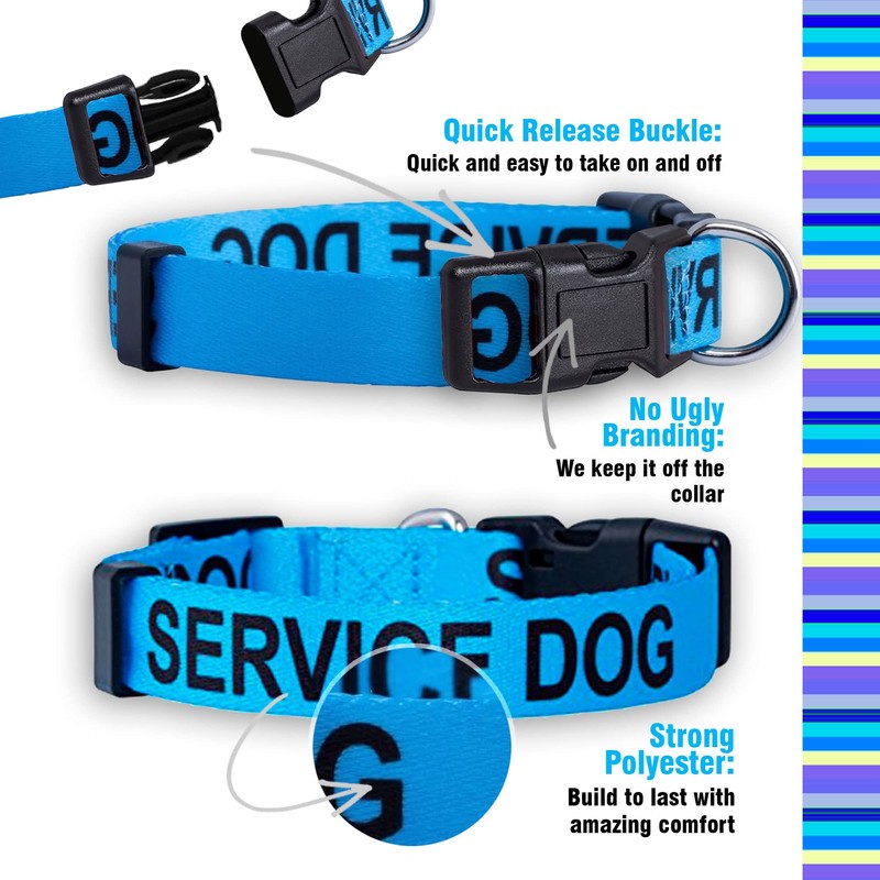 Native Pup Service Dog Collars (Small, Blue)