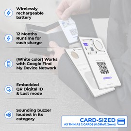 Rolling Square AirCard Pro - Slim Bluetooth Wallet Tracker Card Compatible with Android Google Find Hub Only, GPS Tracker with Wireless Charging, Digital ID, Loud Sound Alerts, 2.2mm Thin
