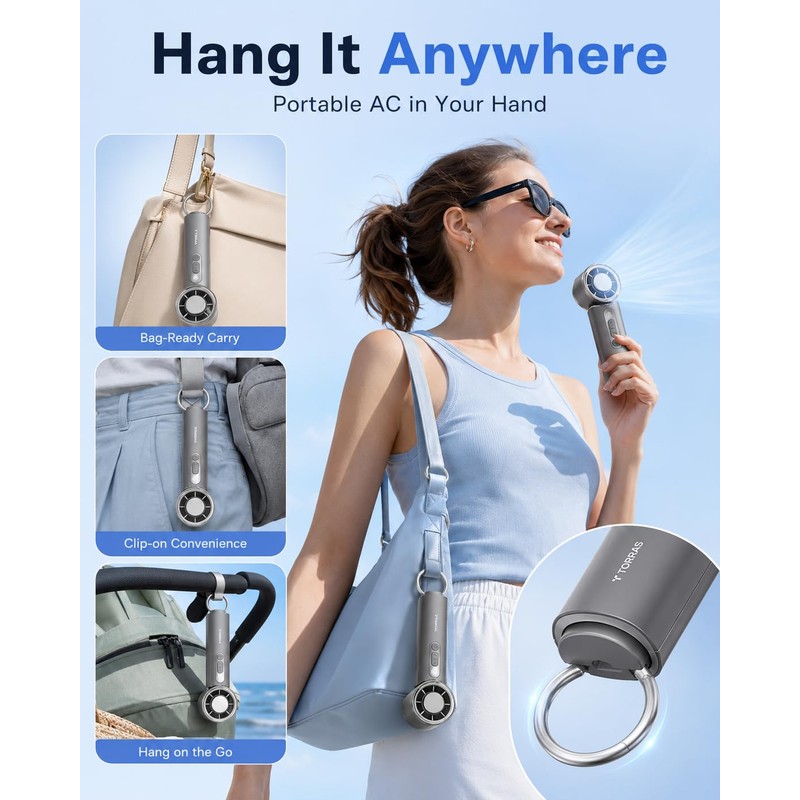TORRAS COOLiFY Iva Go 2026 Handheld Fan with Ice Cooler,