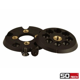 SOTECH Twist 'N Turn Table Leg Fittings for Furniture Feet up to Diameter 60 mm with M10 Thread, Unique Tilt Function in Five Levels: 0°, 5.5°, 10.5°, 13.5° and 15° for Furniture Legs, Table Feet