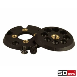 SOTECH Twist 'N Turn Table Leg Fittings for Furniture Feet up to Diameter 60 mm with M10 Thread, Unique Tilt Function in Five Levels: 0°, 5.5°, 10.5°, 13.5° and 15° for Furniture Legs, Table Feet