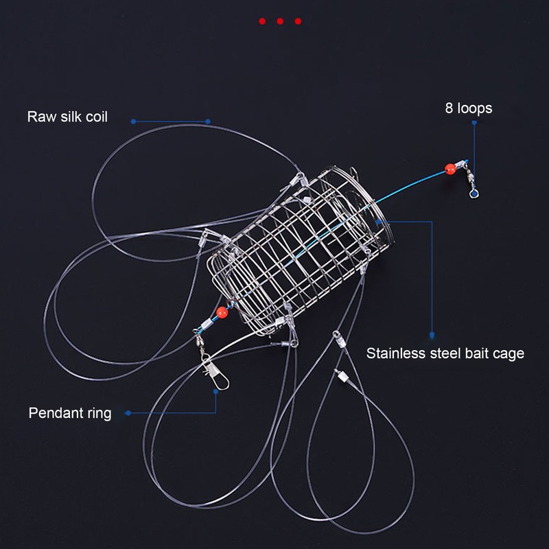 Crab Snares with 8 Loops Reusable Cylindrical Stainless Steel Wire