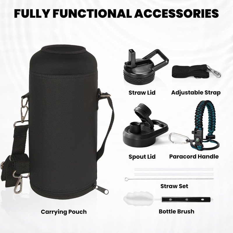 RAYMYLO Insulated Water Bottle 87 oz, Triple Wall Vacuum Stainless