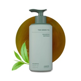 AMOS PROFESSIONAL The Green Tea Shampoo Refresh for Thinning Hair, Korean Shampoo for Oily Scalp l Deep Cleans, Strengthening Hair, All Hair Types, 16.9 fl. oz.