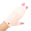 USB Heated Knitted Flap Gloves Half Finger 5V Winter Heating