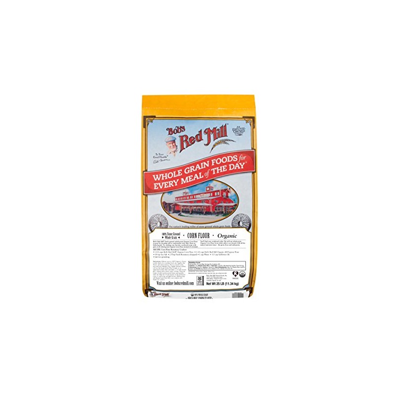Bob's Red Mill Organic Corn Flour 25pound Bulk Bag, 400