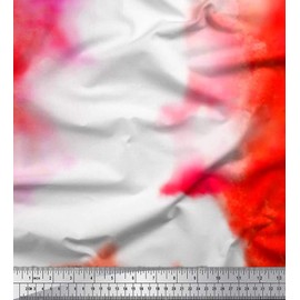 Soimoi Orange Viscose Chiffon Fabric Light Tie-Dye Print Fabric by The Yard 42 Inch Wide